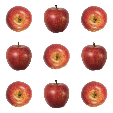 set of apples on a white backgroundの写真素材