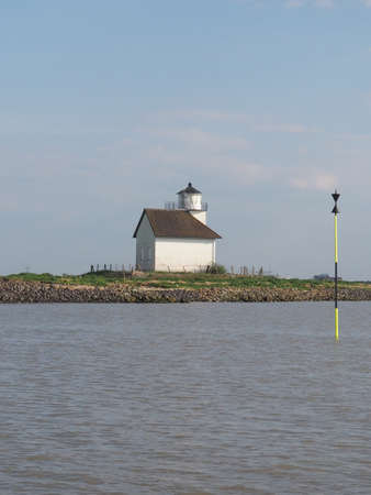 Lighthouse on the Elbeの写真素材