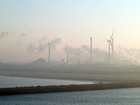 Industry in the fogの写真素材