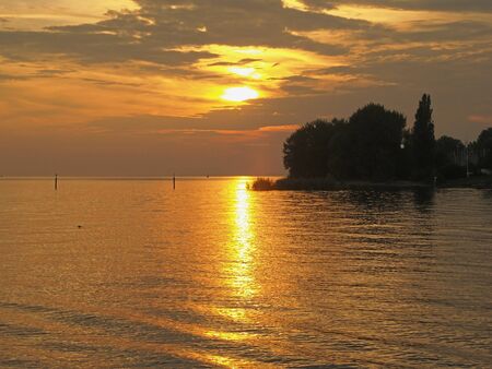 Sunset on Lake Constanceの写真素材