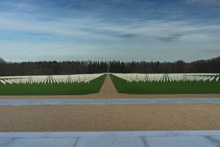 American military World War Two Cemetery, Ardennes, Belgium. February 15, 2020.のeditorial素材