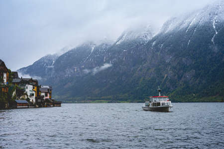 Beautiful city on by the lake, Hallstatt Austria 26 September 2020.の写真素材