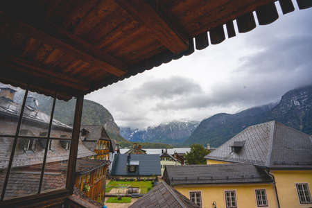 Beautiful city on by the lake, Hallstatt Austria 26 September 2020.の写真素材