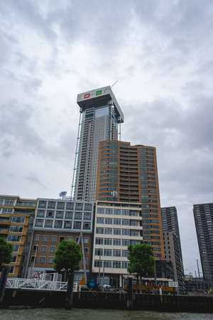 The Zalmhaven Tower, New Building in Rotterdam, 4 July 2021, Rotterdam The Netherlandsのeditorial素材