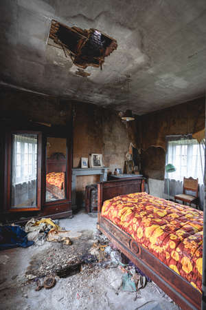 Urbex, Old abandoned house in Belgium.の写真素材