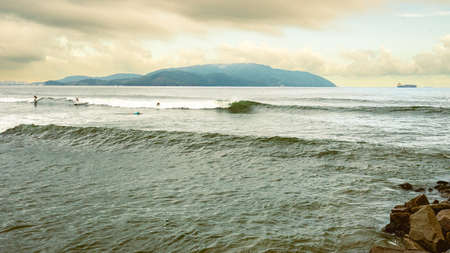 The beautiful beach of Santos, Sao Paulo, Brazil.の写真素材