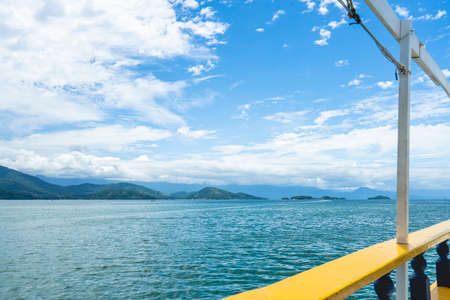 Boat cruise from Paraty to the beautiful islands and beaches around the coast. Paraty RJ Brazil.の写真素材