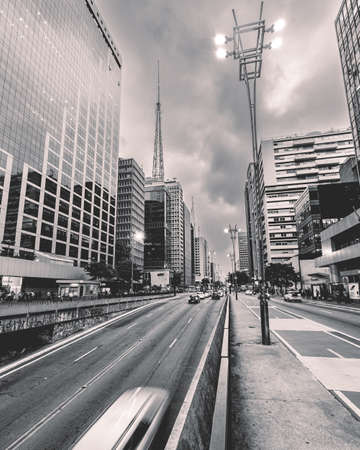 Paulista Avenue, The famous street in Sao Paulo, Brazil march 8 2022.のeditorial素材