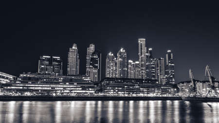 the skyline of Puerto Madero in Buenos Aires, Argentina.の素材 [FY310189860357]