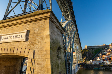Luis 1 Bridge, in Porto Portugal. February 10, 2023.のeditorial素材