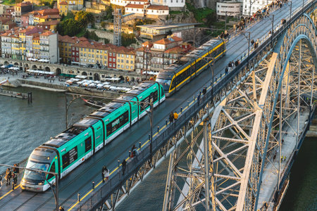 Luis 1 Bridge, in Porto Portugal. February 10, 2023.のeditorial素材