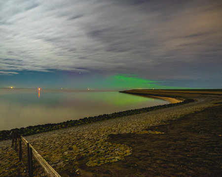 Little bit Color of the Northen light, at Friesland , The Netherlands.の写真素材