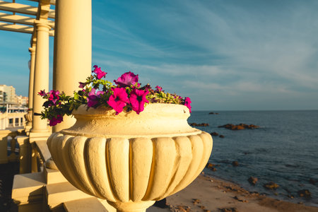 PÃ©rgola da Foz, beautiful boulevard on the beach of Porto Portugal.