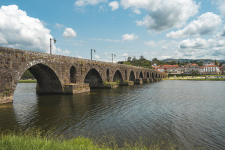 The Roman bridge at Ponte de Lima, Portugal. July 20, 2023.のeditorial素材