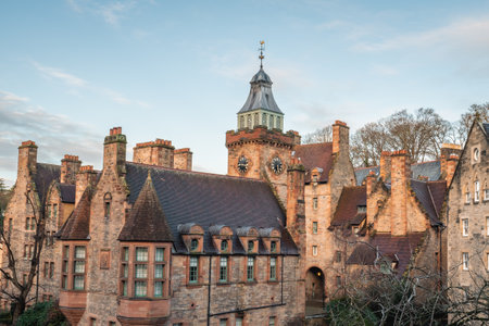 Dean Village, beautiful historic village in Edinburgh, Scotland.の写真素材