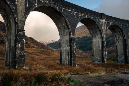 Close up from the Glenfinnan Bridge in Scotland.の写真素材