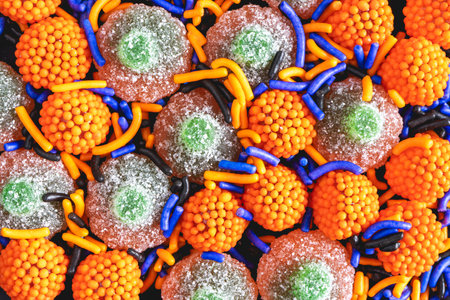 Close-up Halloween candy. Halloween sweets.