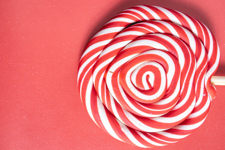 Christmas lollipops on a gray background. Christmas candy. Background for Christmas related things.の写真素材