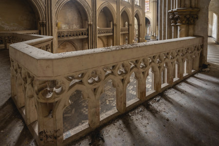 Inside an Old Abandoned church somewhere in Belgium. Urbex.の写真素材
