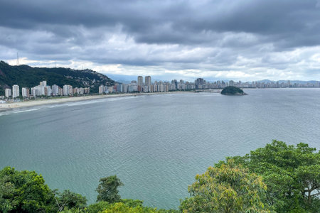 Panoramic view from Santos, Brazilの写真素材