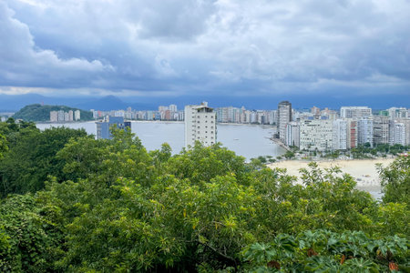 Panoramic view from Santos, Brazilの写真素材
