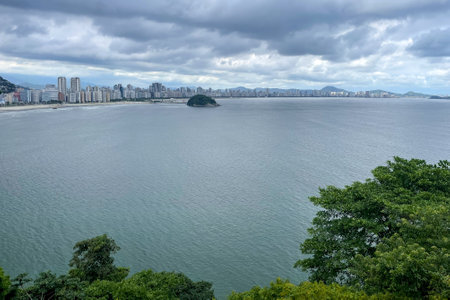 Panoramic view from Santos, Brazilの写真素材
