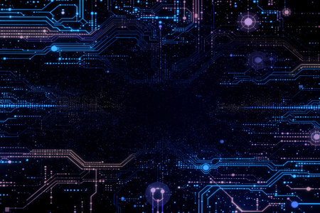 AI generated. Futuristic tech background.の素材