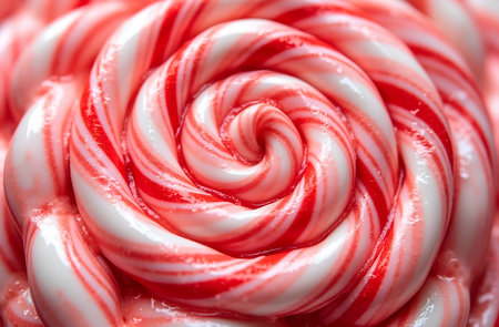 AI generated image of an abstract background. Red and white swirls. Christmas background.の素材