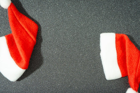 Christmas decoration on a gray background. Christmas overlay, background.の写真素材