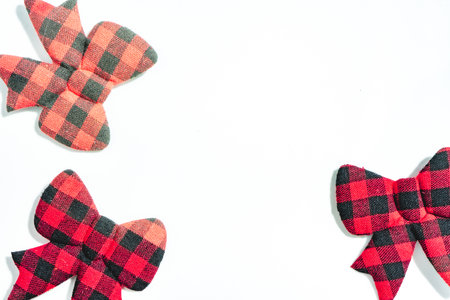 Christmas bow ties, on a white background.の写真素材