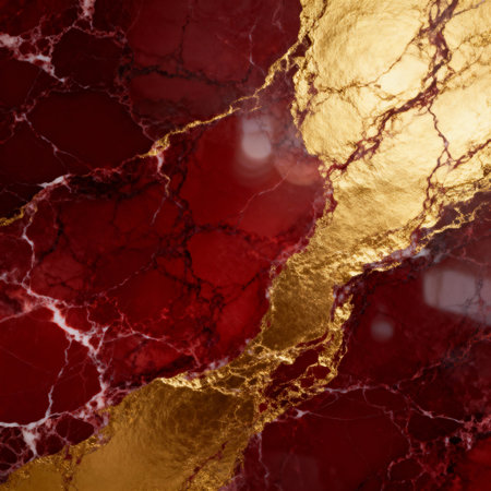 A marble background with Red and gold. Background for Christmas. AI generated.の素材