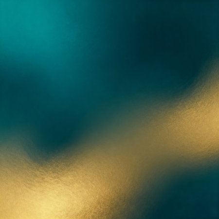 Textured turquoise and golden gradient background. Background for Christmas or New year overlay. AI generated images.の素材