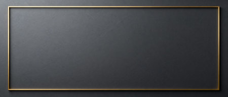 A structured dark gray background with a golden frame. Luxury Christmas background. AI generated.の素材