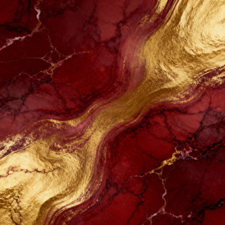 A marble background with Red and gold. Background for Christmas. AI generated.の素材