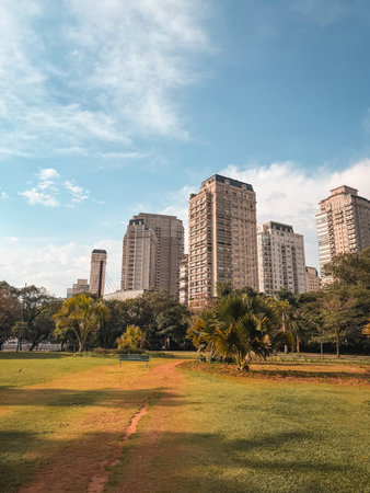 Pargue do Novo In Pinheiros, with the skyline in the background. Sao Paulo, Brazil. November 22, 2025.のeditorial素材