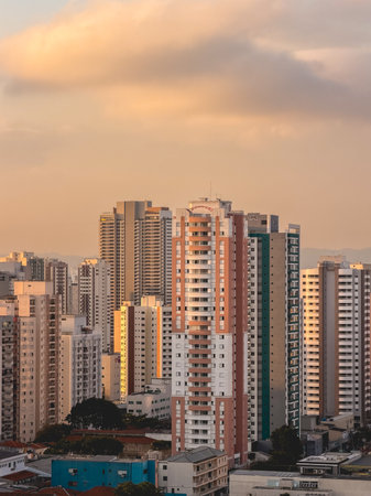 Skyline of Tatuape during sunset. Sao Paulo, Brazil. November 28, 2025.のeditorial素材