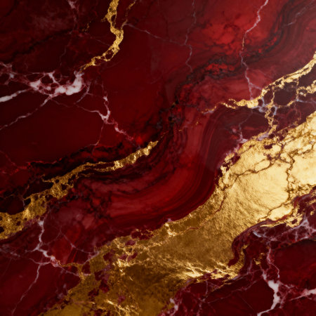 A marble background with Red and gold. Background for Christmas. AI generated.の素材