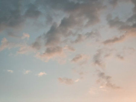 Close up from clouds in the sky during sunset.の写真素材