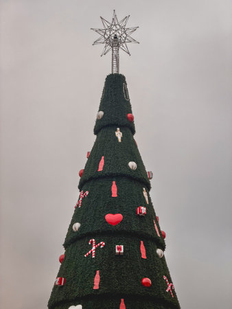Coca Cola Christmas tree, at Villa Lobos Park in Sao Paulo, Brazil. December 5, 2025.