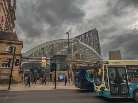 Februari 12, 2026. Bus station in the city of Liverpool, UK.