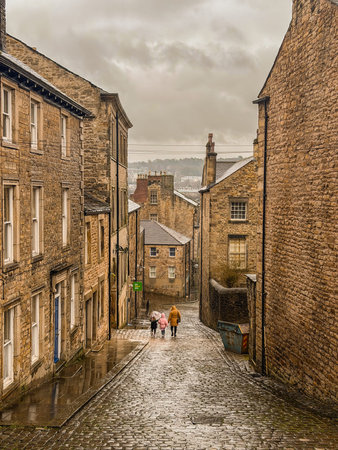 The old streets and historic buildings of Lancaster, UK. Februari 15, 2026.
