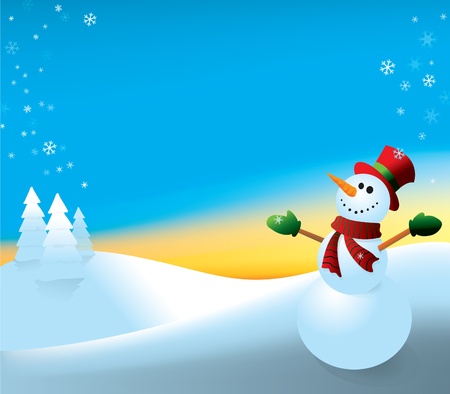Snowman  day background のイラスト素材