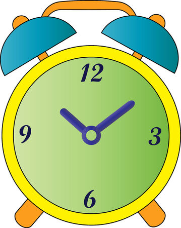 A retro styled colourful alarm clock isolated on whiteのイラスト素材