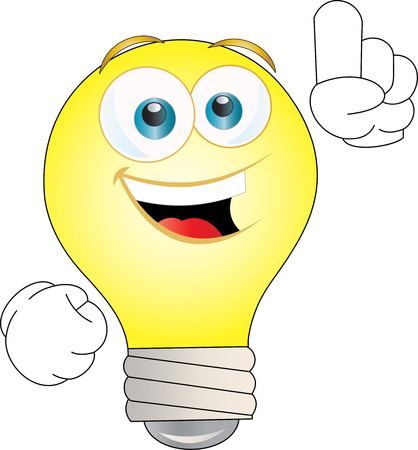 Idea bulb with forefinger upのイラスト素材