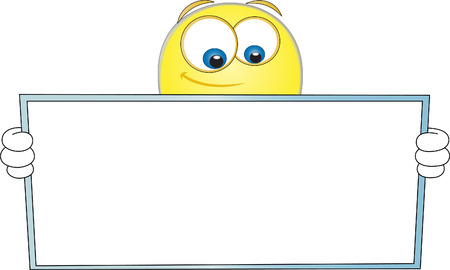 Idea bulb holding a blank boardのイラスト素材