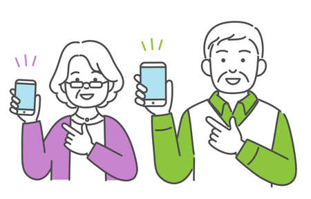 Illustration: Senior Couple Smartphone
It is an easy-to-use vector material.のイラスト素材