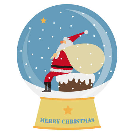 It is an illustration of Santa Claus snow dome. It is an easy-to-use vector material.のイラスト素材