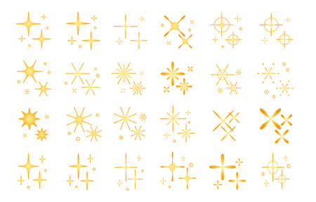 It is a simple golden glitter set. Easy-to-use vector data.のイラスト素材