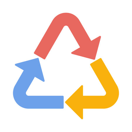 It is a colorful triangular rotation arrow. It is an easy-to-use vector data.