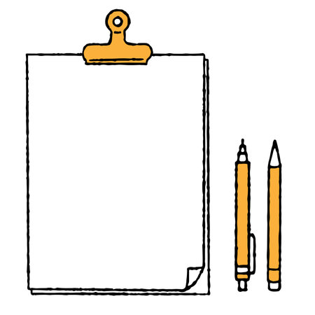 Cute hand-drawn notebook illustration set (two-colour)のイラスト素材
